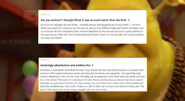 หนังเชร็ค ภาคหลัก